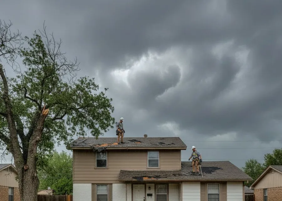 Storm system moving over a home in the Tulsa metro